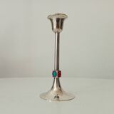 Vintage silver metal candle holder