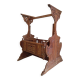 Solid teak carved swing cradle
