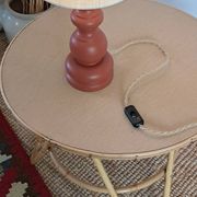 Vintage terracotta wooden lamp