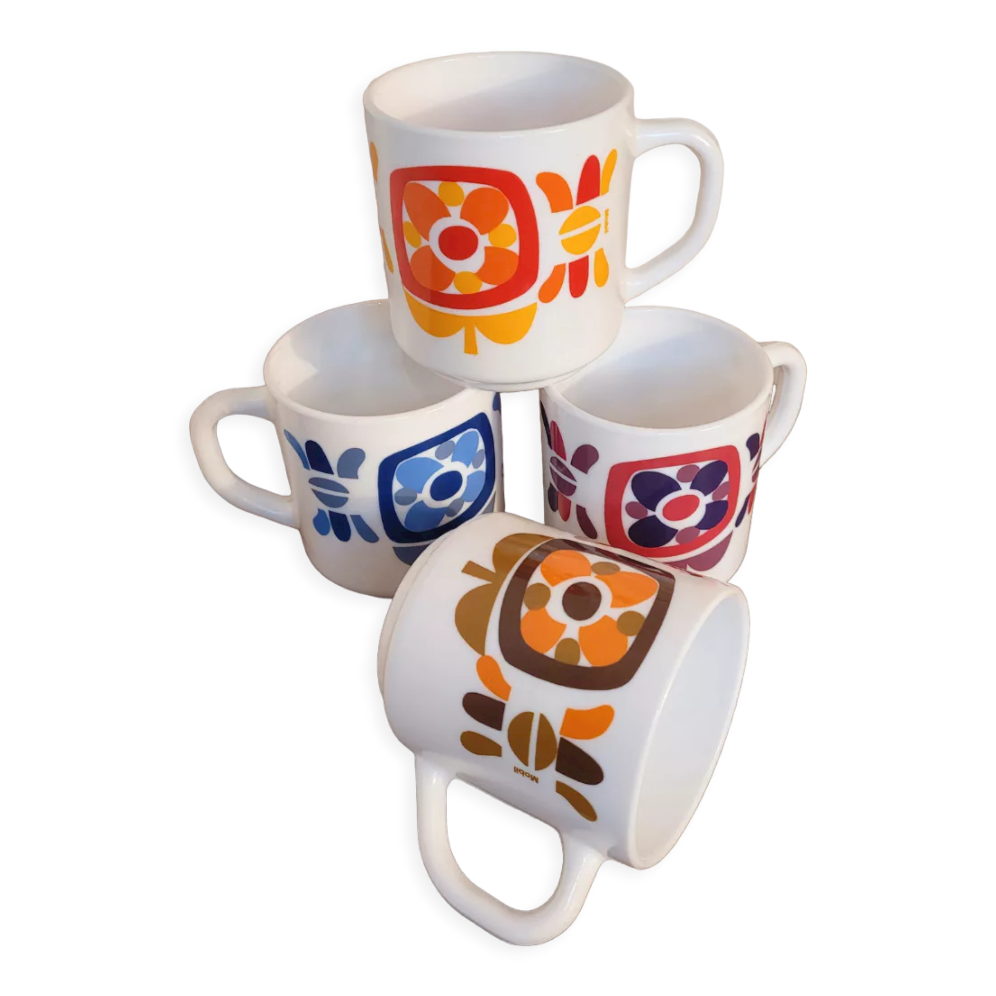 Mobil Vintage 4 Cups Set