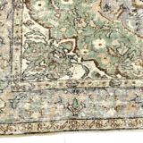5x9 Turkish Olive Green & Cream Floral Vintage Area Rug, 169x280Cm