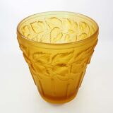 Art nouveau planter in amber glass by josef inwald barolac, 1930s