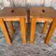 Pair of Vintage Raw Wood Stools