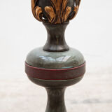 Art deco wrought iron lacquered and gilt leafs floor lamp france, 1930s