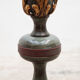 Art deco wrought iron lacquered and gilt leafs floor lamp france, 1930s