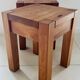 Paire de tabourets brésiliens en bois exotique
