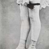 Original photogravure on glossy paper, Model in stockings and shoes 1900