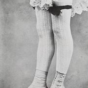 Original photogravure on glossy paper, Model in stockings and shoes 1900