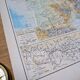 Physical map of France, original printed in 1896