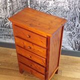5-drawer pine chest of drawers