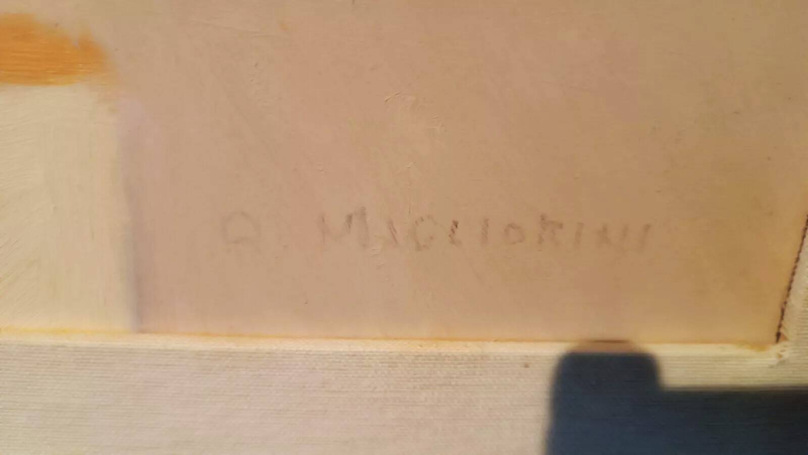 oil painting on hardboard view of Florence signed Migliorini