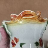 Pair of Vases + Planter Art Nouveau Barbotine / Faience