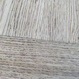 Renovated farmhouse table in solid oak wood and veneer 135cm
