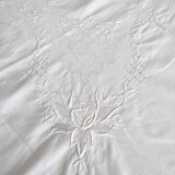 Nappe blanche  ancienne brodée main