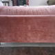 Sofa 2 places, removable, in powder pink velvet