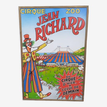 Affiche de Cirque Jean Richard sur support bois