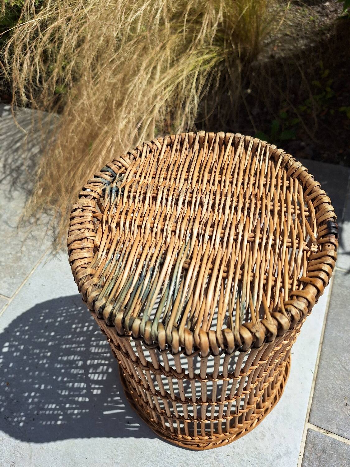 Wicker waste paper basket 1960