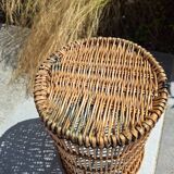 Wicker waste paper basket 1960