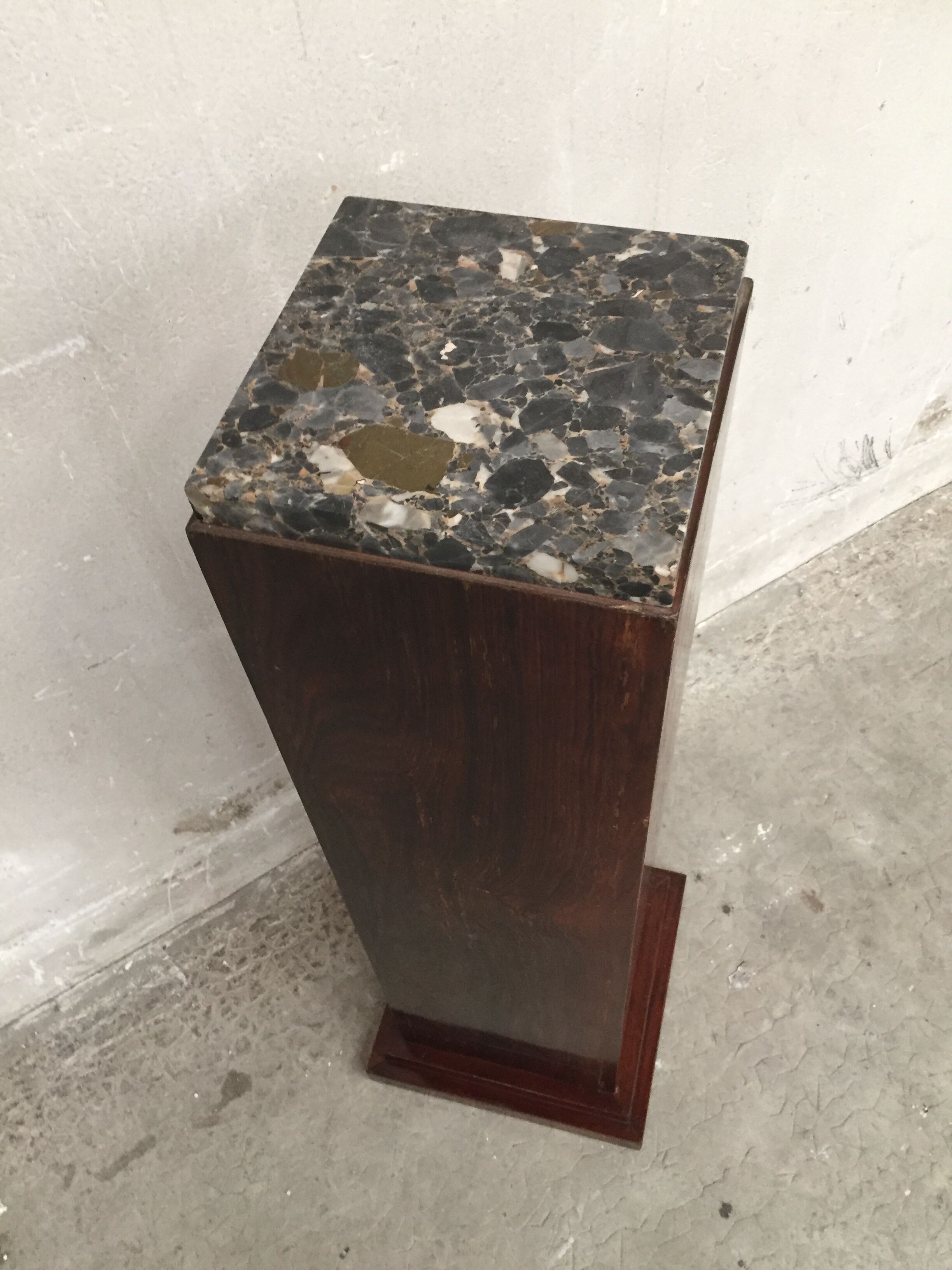 Art deco rosewood and marble column