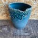 Ancient Vase JACKY COVILLE Glazed Stoneware Blue Vintage #D987