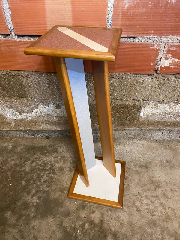 Sellette Ancienne Bois Design Réversible Vintage #D460