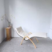 Ikea vintage Kim Samson curved beech wood deck chair