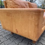 Canapé en cuir cognac vintage danois moderne du milieu du siècle