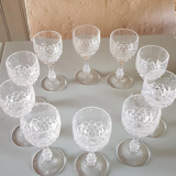 Ancient crystal liquor glasses