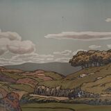 Lithograph by Henri Rivière, Aspects of Nature - The Valley