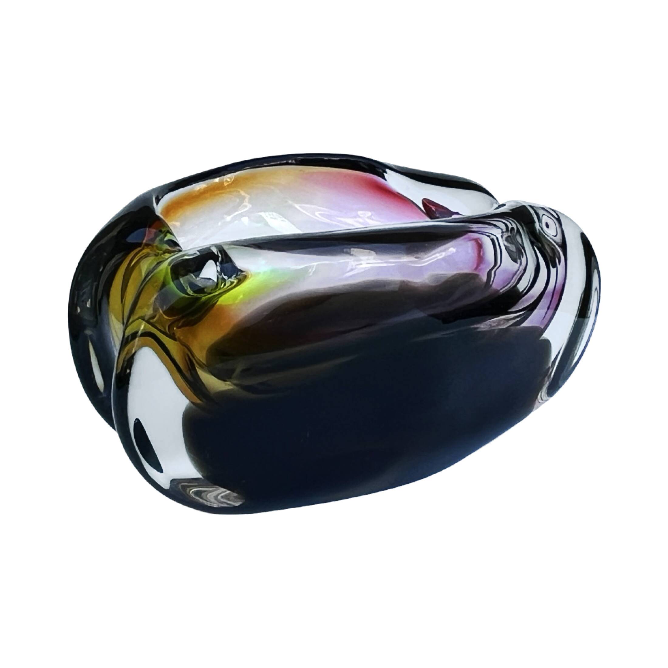 Ashtray designed by M. Velíšková, Skrdlovice Glassworks Czechoslovakia 1960