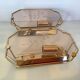 Pair of old brass wall lamps cut glass