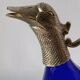 Vintage glass and silver-plated zoomorphic carafe