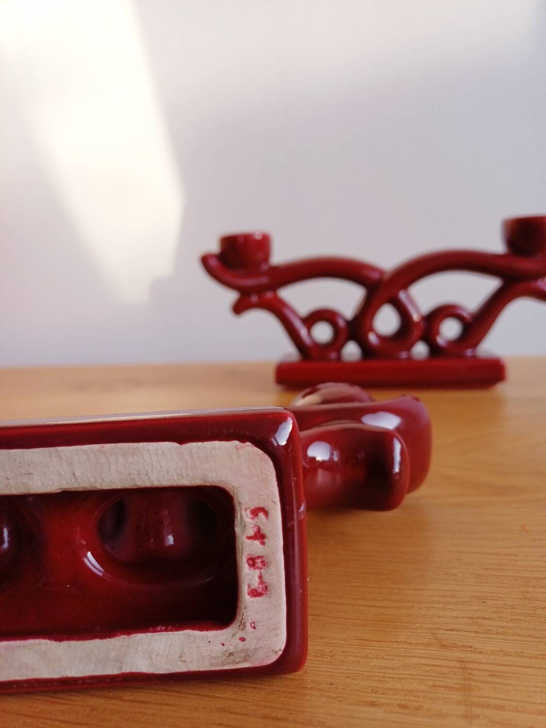 Pair of art deco ceramic candlesticks/candlesticks