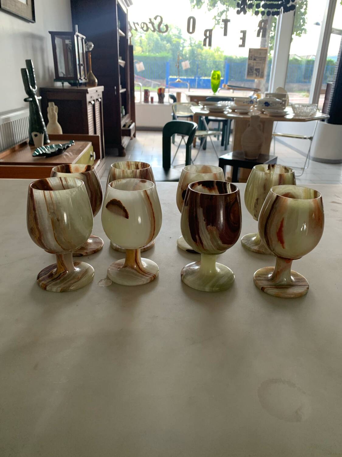 Vintage Onyx Glass Lot Circa 1970
