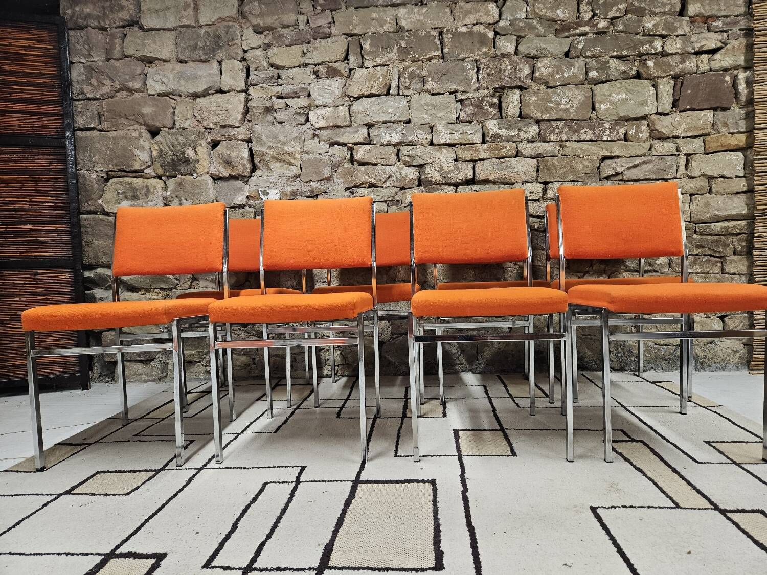 Lot de 8 chaises fauteuil 1970"