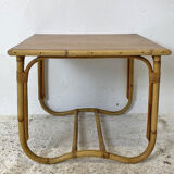 Vintage rattan coffee table 60's