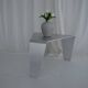 Table d'appoint en aluminium brossé sculptural, design contemporain minimaliste