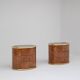 Vintage burlwood and brass nightstands, 1970s