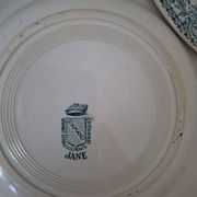 Set of 4 antique ironstone plates from Saint-Amand, "Jane" model.