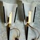 Pair of vintage plexi and bakelite 50s wall lamps