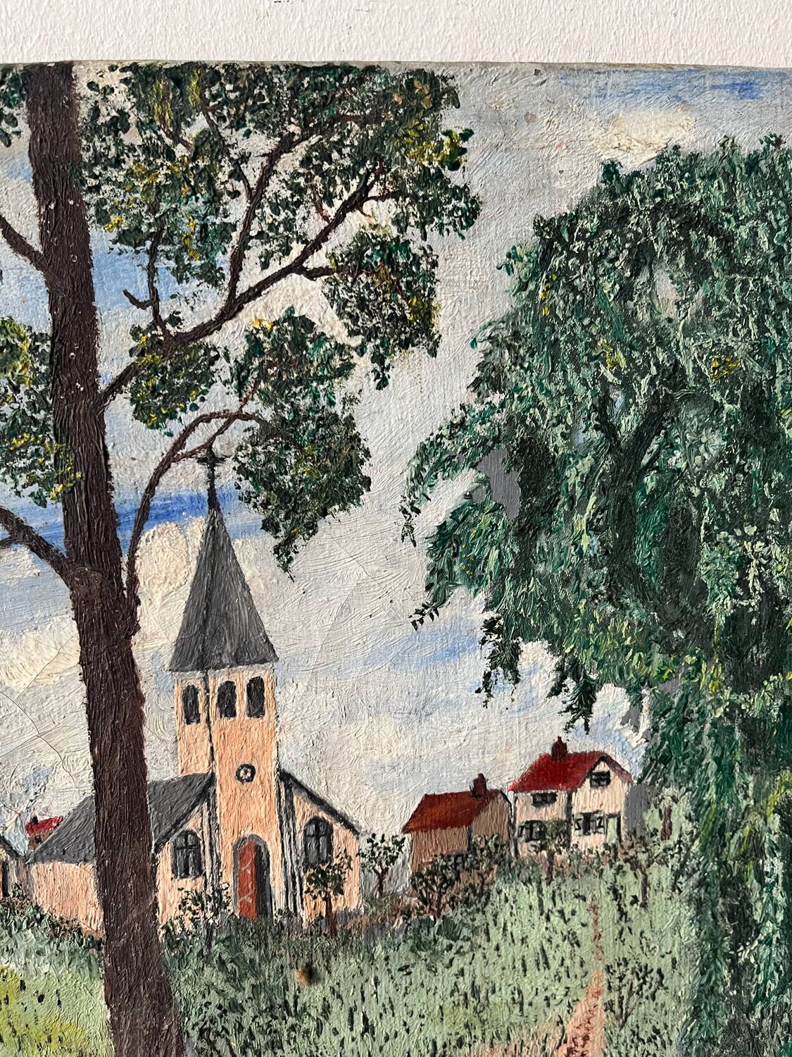 Countryside scene with horses, signed