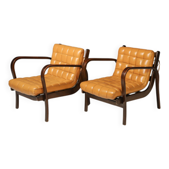 Paire de fauteuils de Karel Kozelka & Antonín Kropáček pour Interier Praha