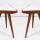 Set of two triangular velvet stools in white, Europe, 1960s