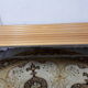 Banc design acier brossé et bois vintage 60-70