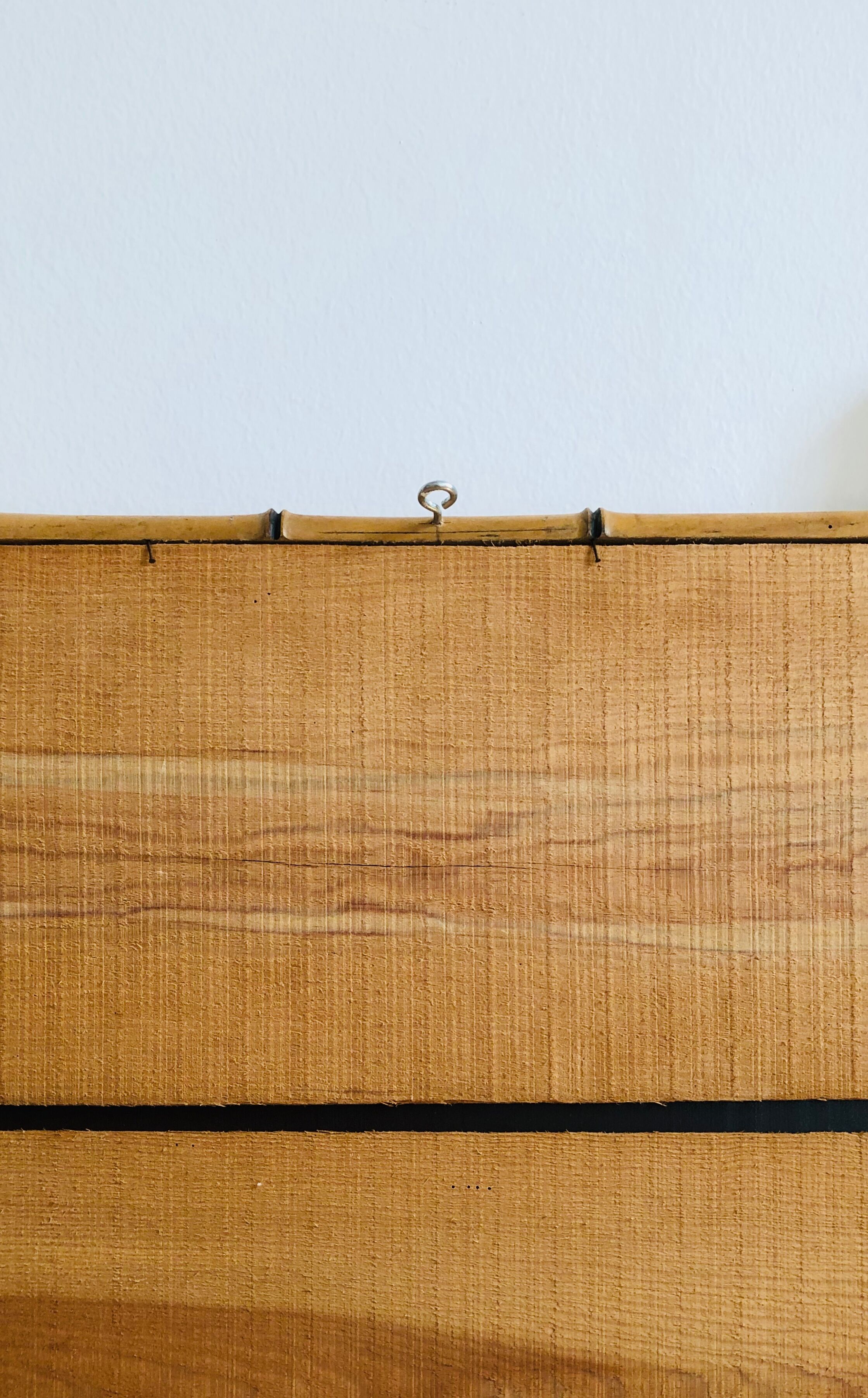 Fake bamboo wooden mirror 85 x 65 cm