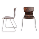 2 des 4 chaises vintage Flötotto Pagwood, design allemand des années 1970, contreplaqué