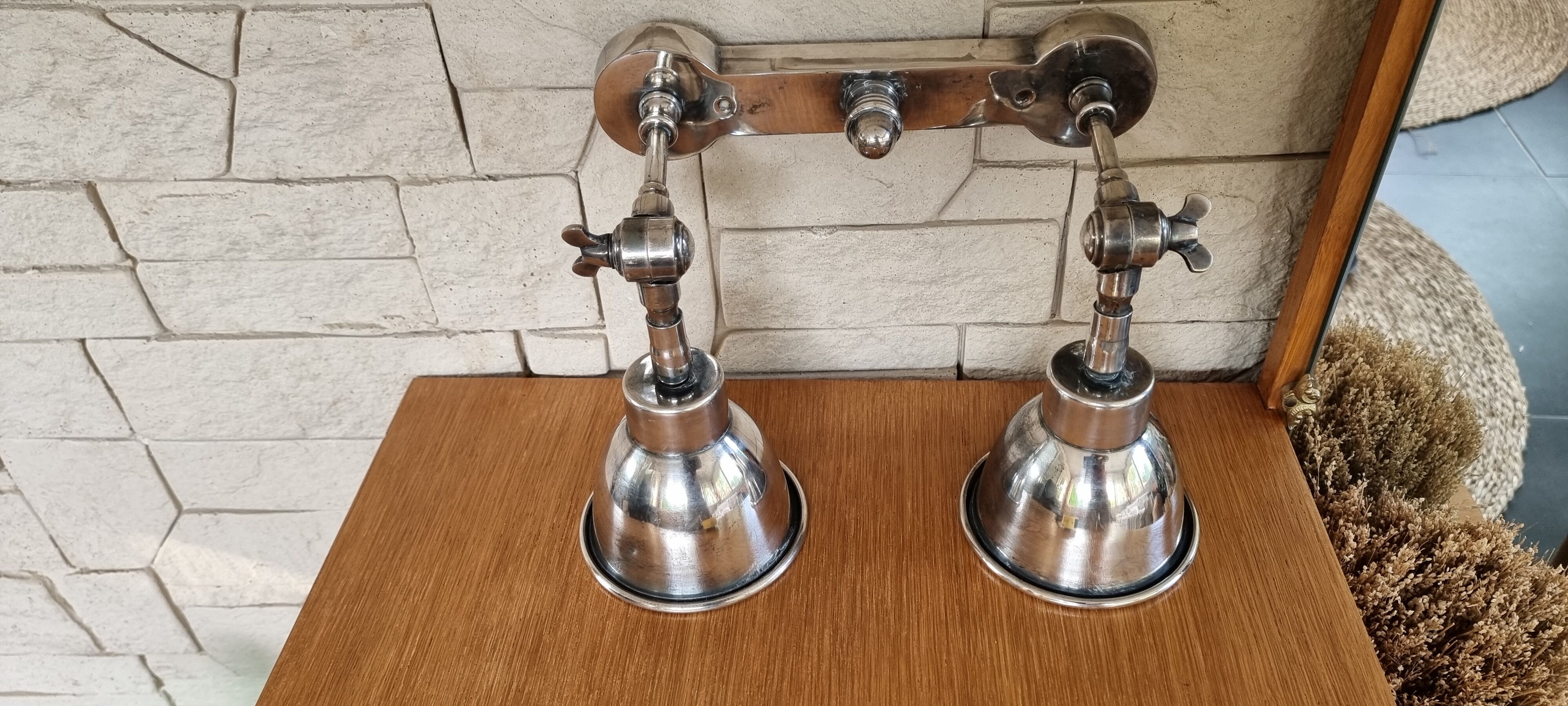 Double lamps wall lamp restaurant nickel- Chékoma