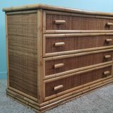 Rattan and bamboo dresser