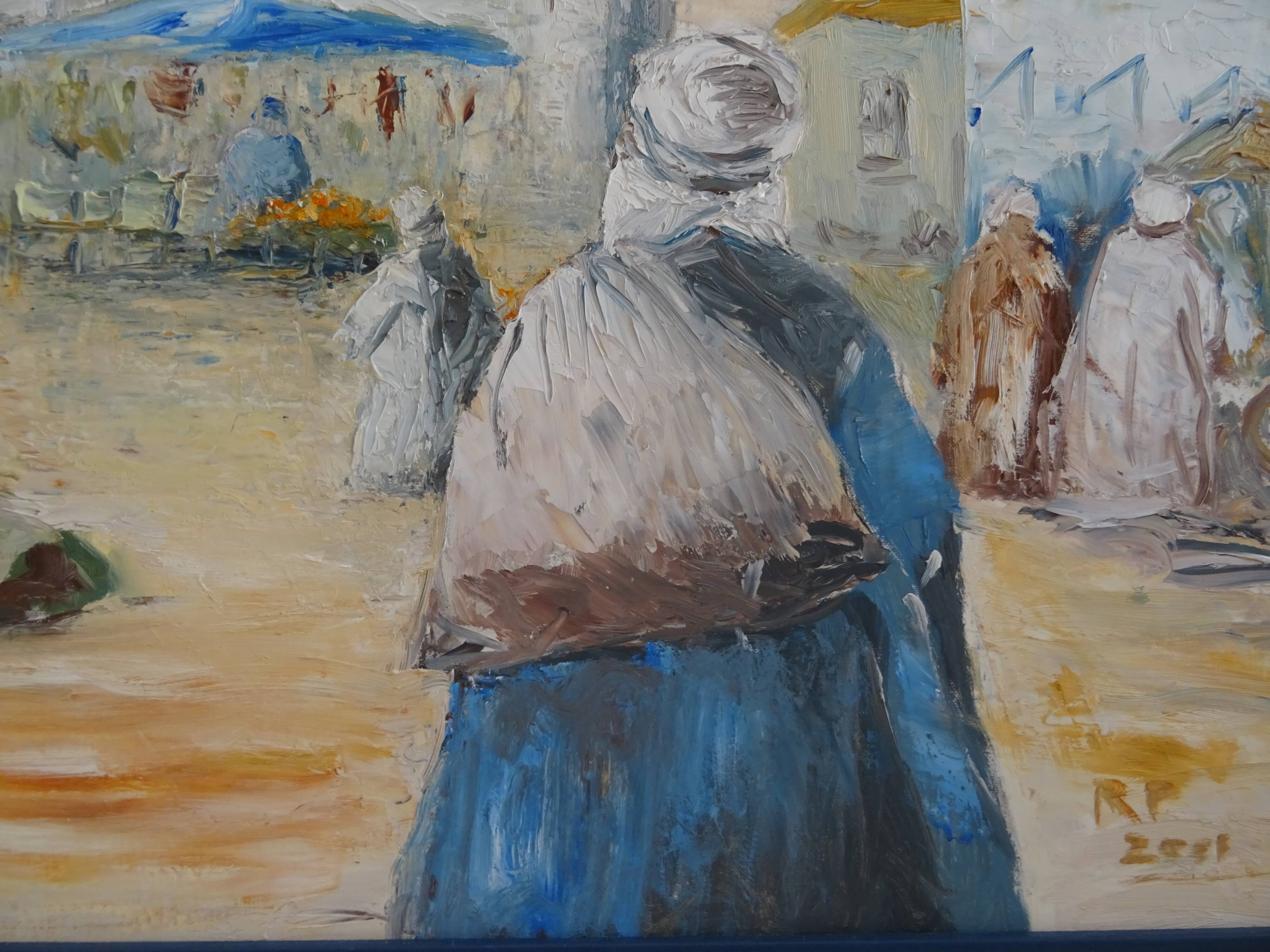 Tableau Orientaliste Signé 68 x 54 cm Afrique du Nord Maghreb