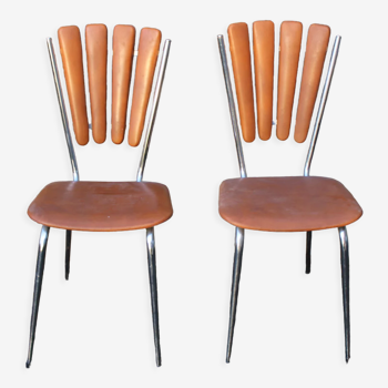 Paire de chaises pétales années 1970